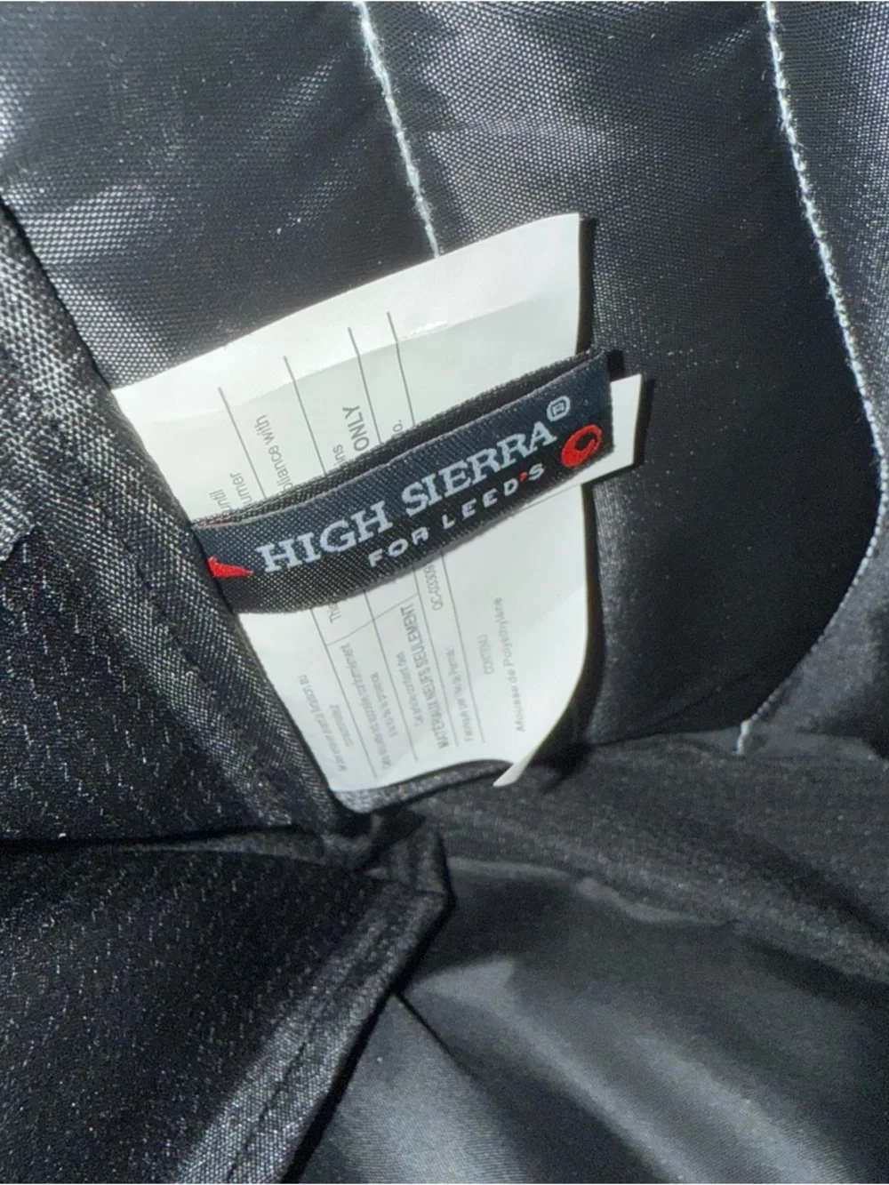 High Sierra Black and Gray Backpack with Blue and Orange Logo